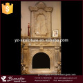 high quality indoor carved freestanding marble fireplace mantel